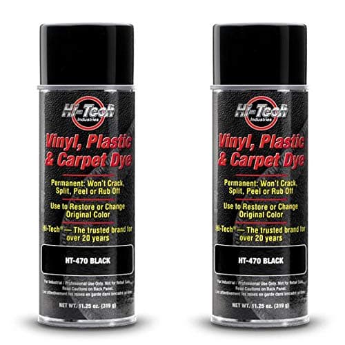 HI-TECH Black Vinyl, Plastic & Carpet Dye (2 Pack) – Professional Leather, Upholstery & Fabric Paint – Flexible, Fast-Drying Auto Interior & Exterior Refinisher