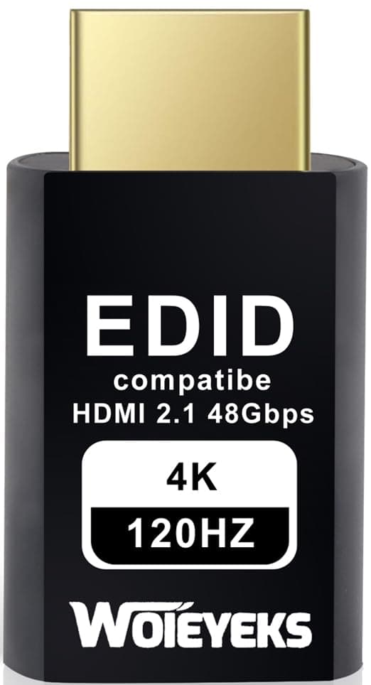 4K 120Hz HDMI 2.1 Dummy Plug,Virtual Display Emulator,Headless Ghost Display Adapter Support 3840x2160@120HZ,1440@120HZ,1080P@120HZ EDID Monitor Emulator（8K not Supported）