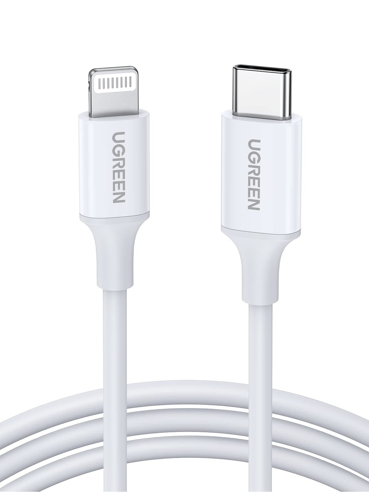 UGREEN iPhone Charger Cable 1M, [MFi Certified] USB C to Lightning Cable Fast Charging Power Delivery PD 20W Charging for iPhone 14/14 Pro/Plus/ Pro Max, 8-13 All Series, iPad-White