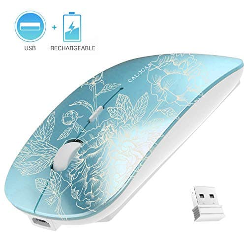 CALOCAA Wireless Mouse Ultra Thin Computer Mouse Mini Portable Office Mobile Mouse Laptop