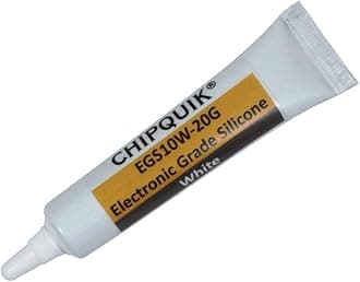 Chip Quik EGS10W-20G Electronics Grade Silicone Adhesive Sealant 20g (0.7oz) Squeeze Tube (White) for Precision Dispensing