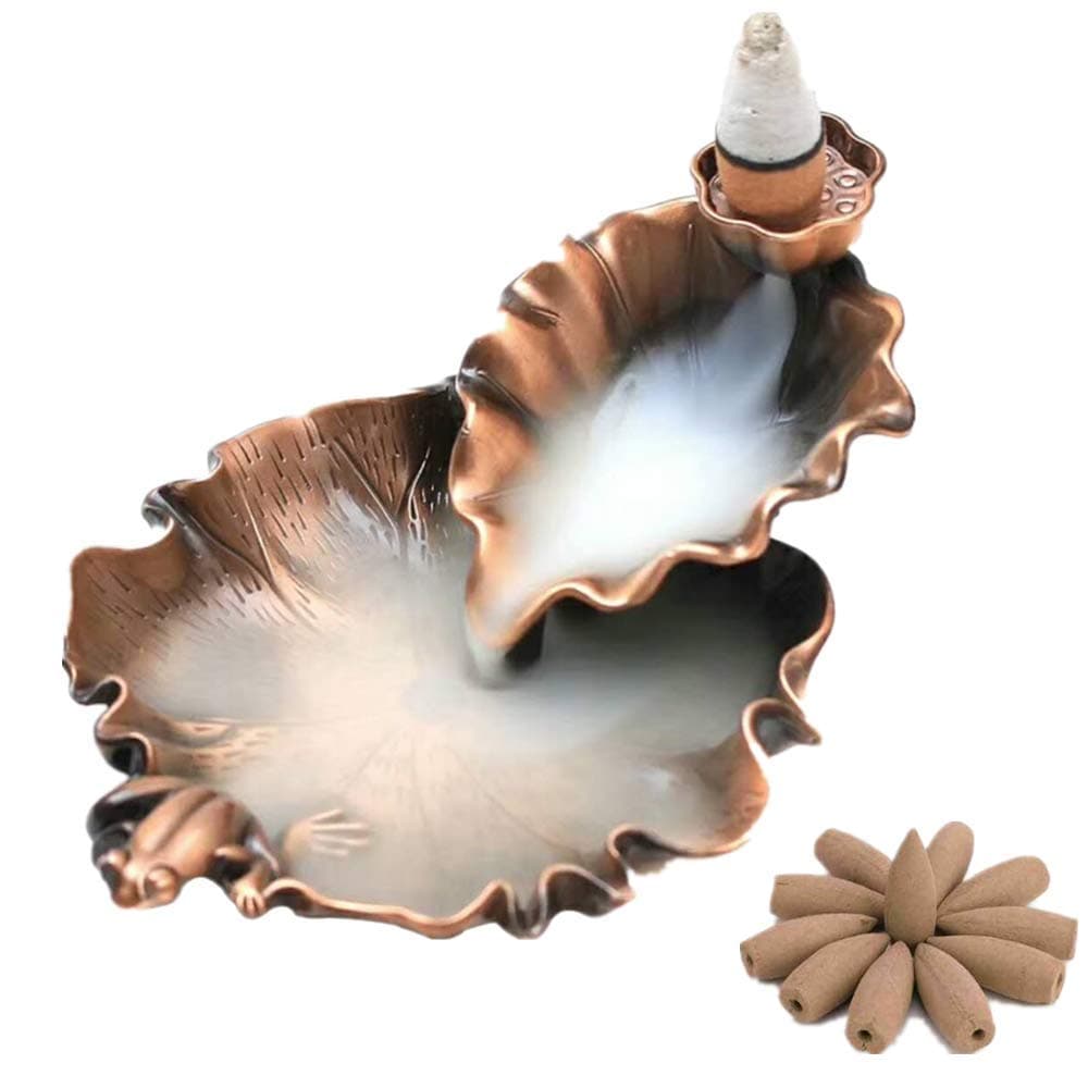 Ceramic Waterfall Incense Burner, Reflux Incense Burner, Incense Burner Bracket, Incense Decoration Home Decoration Yoga Meditation Gift, 60 Reflux Incense Cones+30 Incense Sticks