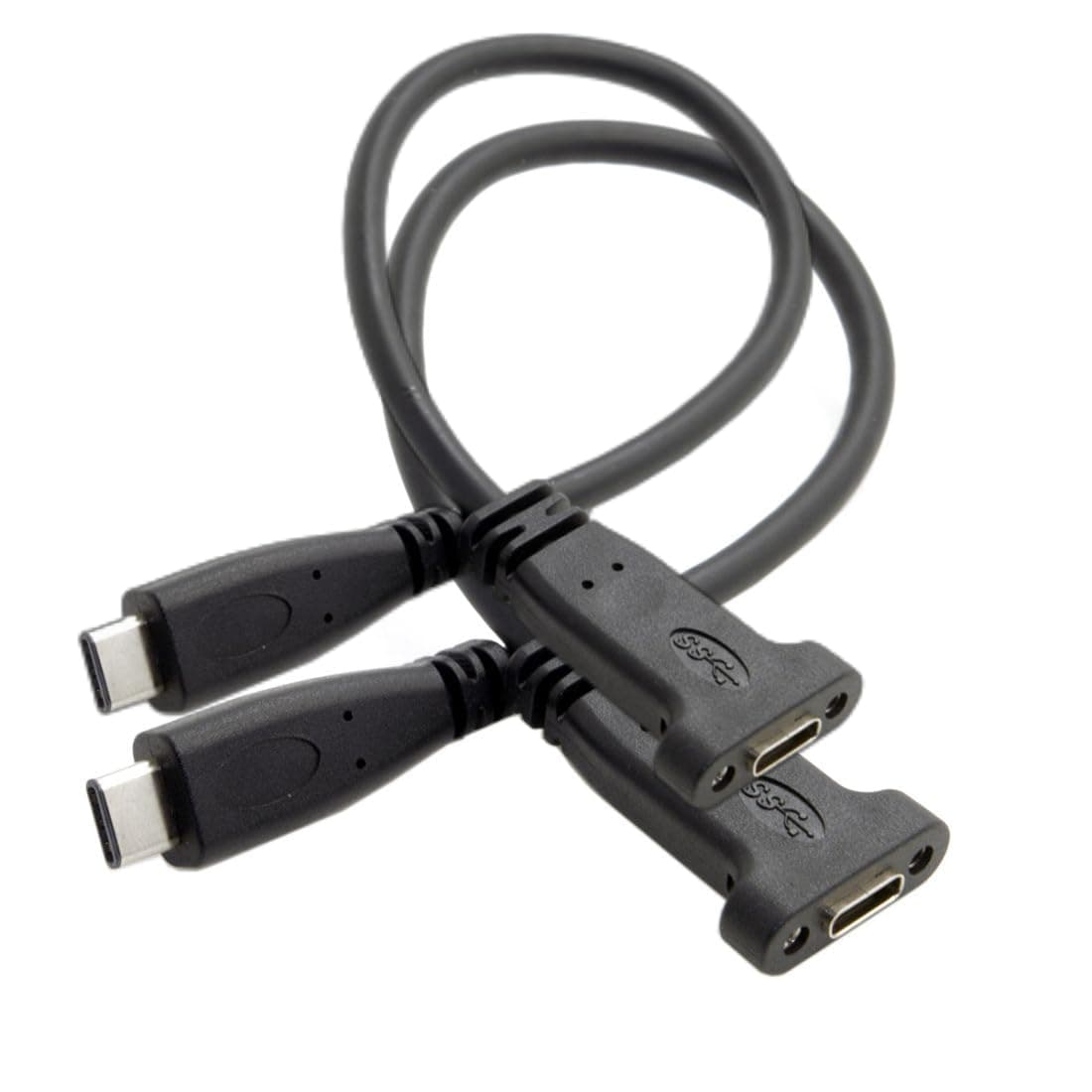 chenyang 2 PACK USB C Extension Cable USB 3.1 Gen 2 10Gbps Male to Female Fast Charging Data Transfer Extension Cable with Panel Mount Hole 0.2M