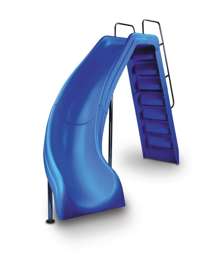 Wild Ride In-Ground Pool Slide- Blue Left Curve