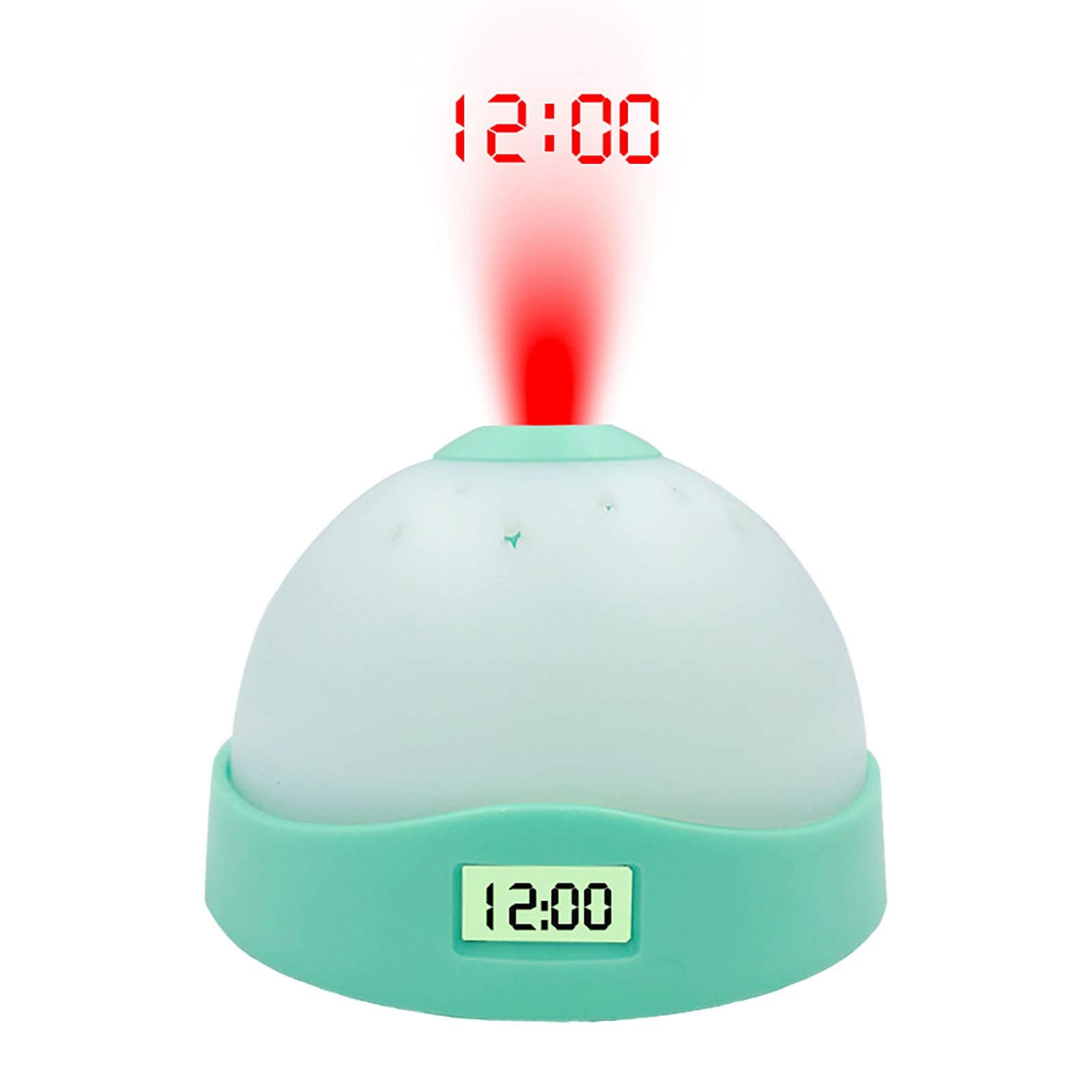 Bedside Reading Light,Electronic Alarm Clock with Colorful Lights and Sky Projection Clock Gentle Wake Up (Geen)