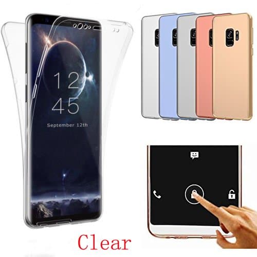 AMASELL Samsung Galaxy S9 Plus Case, 360 Coverage Full Body Protective Shell Shockproof Front and Back Crystal Transparent Soft Silicone Rubber Cover Case Cover for Samsung Galaxy S9 Plus,Transparent