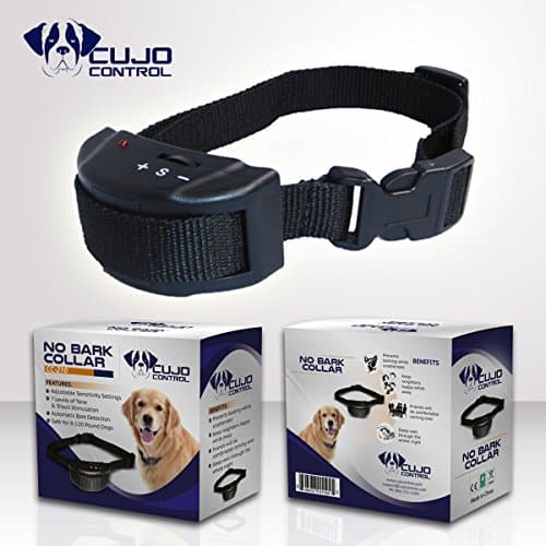 Cujo Control Anti Bark Collar-Best No Bark Collar for Small Breeds, Medium & Large Dogs-Fully Adjustable Electric E Collar with Adjustable Sensitivity Control Settings