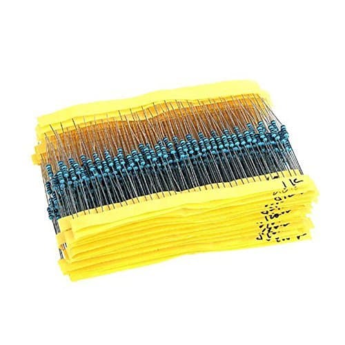 Mihaapy 1280pcs 64 Value Each Value 20pcs 1ohm-10mohm 1/4w Metal Film Assortment Membrane Resistors Kit