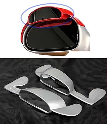 Green Tec Super Aero Visor LH RH Side Mirror View Rain Blower 2-pc Set For Universal Vehicle (Silver)