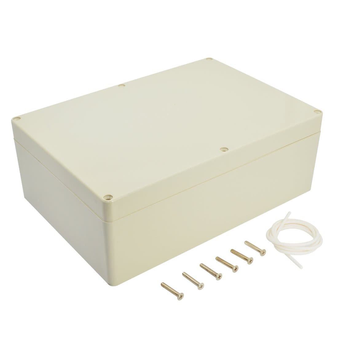 LeMotech Waterproof Dustproof IP65 ABS Plastic Junction Box Universal Electric Project Enclosure Pale Gray 10.4 x 7.2 x 3.7 inch (263 x 182 x 95 mm)