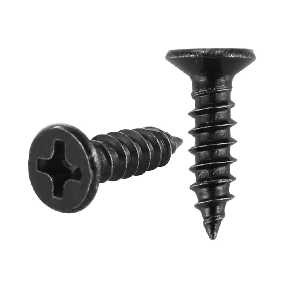 JQK #8 x 3/4" Black Screw, Flat Head Phillips Wood Screw 18-8 S/S Electroplating Black Stainless Steel, 8 x 3/4-Inch, 100-Piece, SB4220-P100