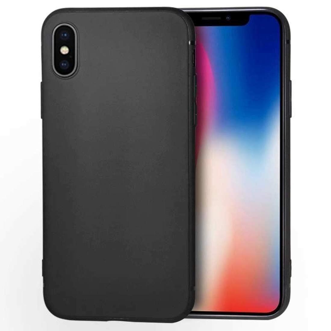 SVIMO Flexible TPU Slim Back Cover for iPhone X (Coal Black)