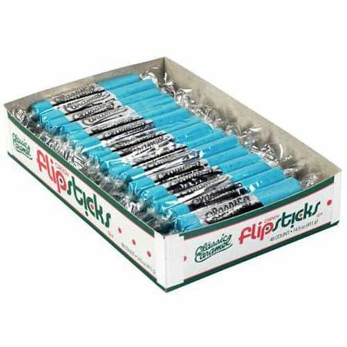 Flipsticks Blue Raspberry Nougat Taffy Candy 48 Piece Box