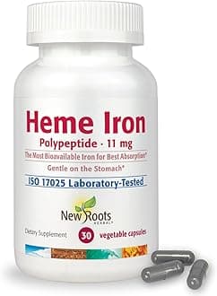 Heme Iron Supplement | 4-in-1 Formula with Vitamin C, B12, Folate for Best Absorption | Raise Hemoglobin & Ferritin for Women & Men, Low-FODMAP (30 Capsules)