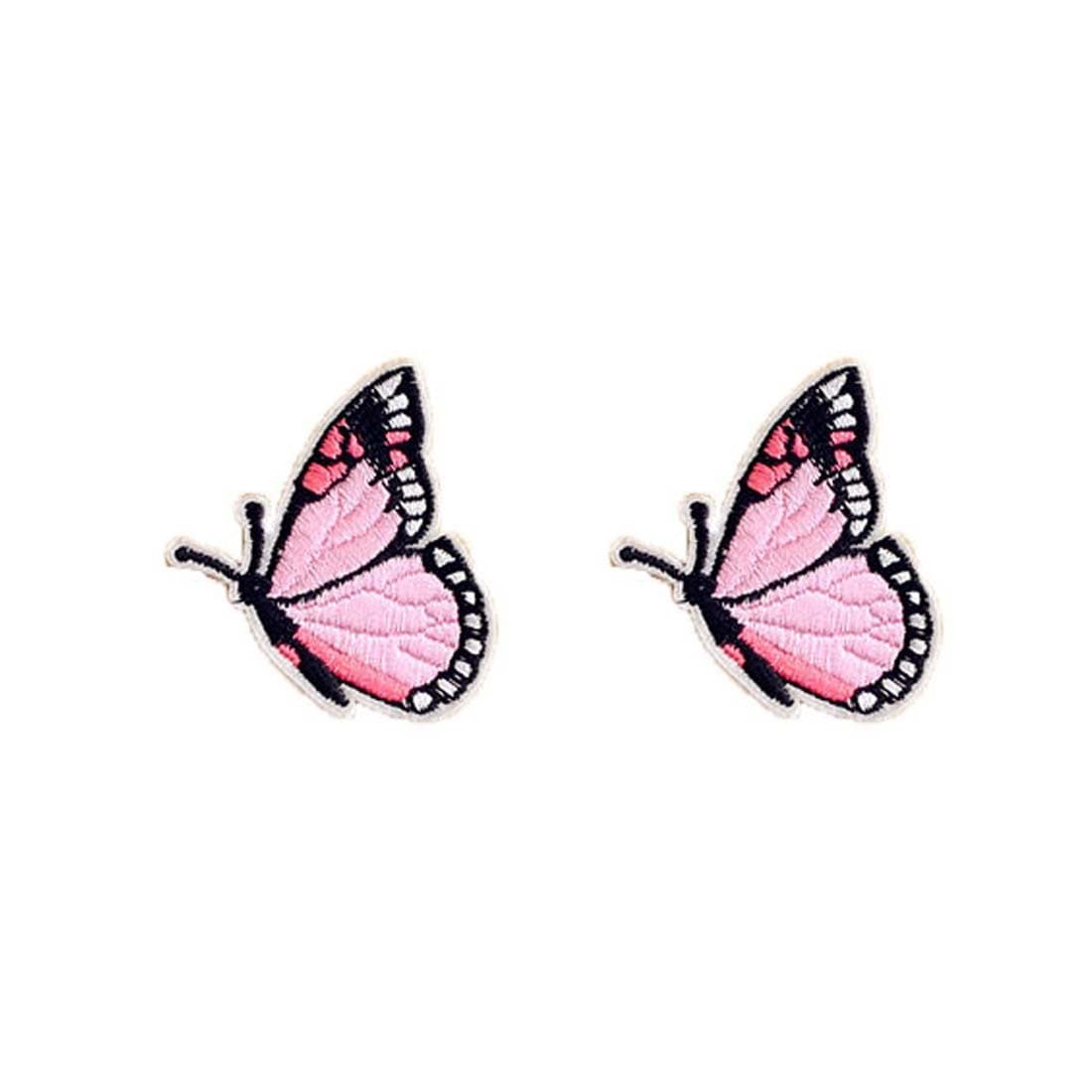 2 PCS 2.1" DIY Butterfly Iron-On Patch Embroidered Appliques Clothes Patch Sewing Unilateral Butterfly Patch Chinese Embroidery Appliques Clothing Accessories
