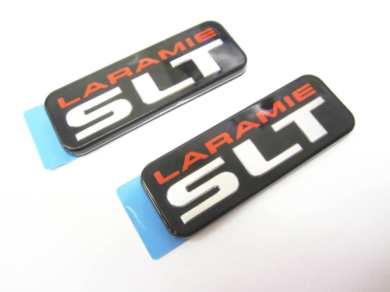 Aimoll 2Pc SLT Laramie B Pillar Cab Emblems 3D Badge Nameplate Sticker Decal Replacement for 1500 2500 3500 55274860AB