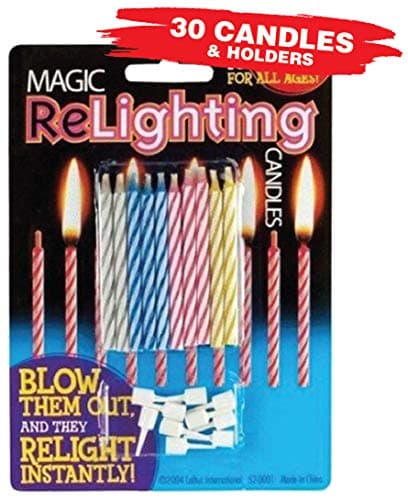 Magic Relighting Birthday Candles (30 Candles Per Package)