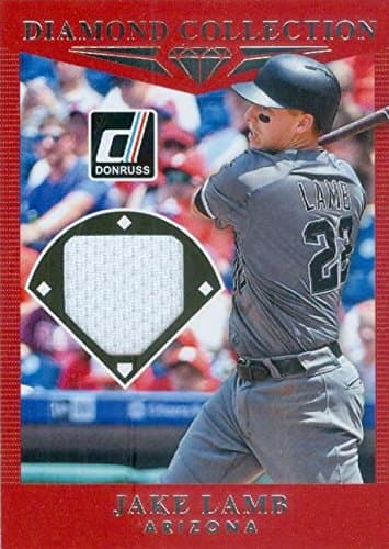 Autograph Warehouse 343315 Jake Lamb Player Worn Jersey Patch Baseball Card - Arizona Diamondbacks 2017 Donruss Diamond Collection No. DC-JL