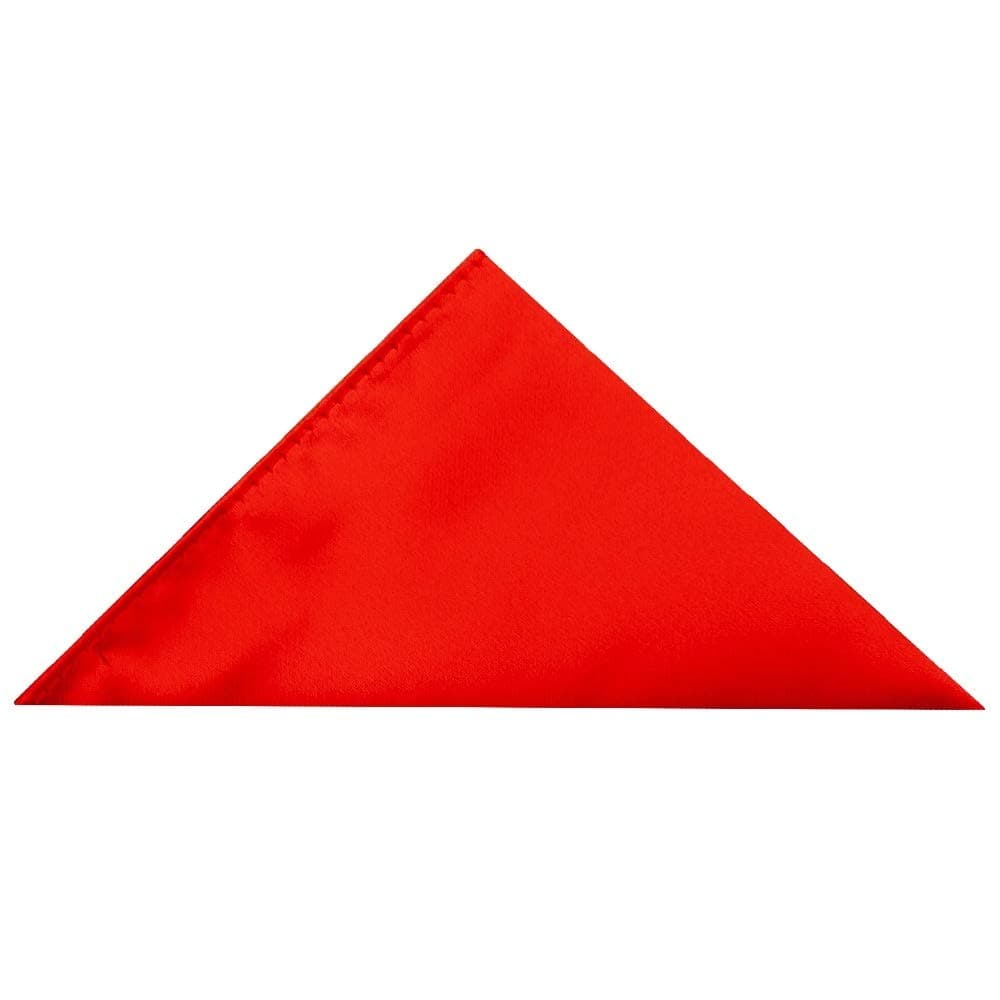 Plain Bright Red Satin Pocket Square