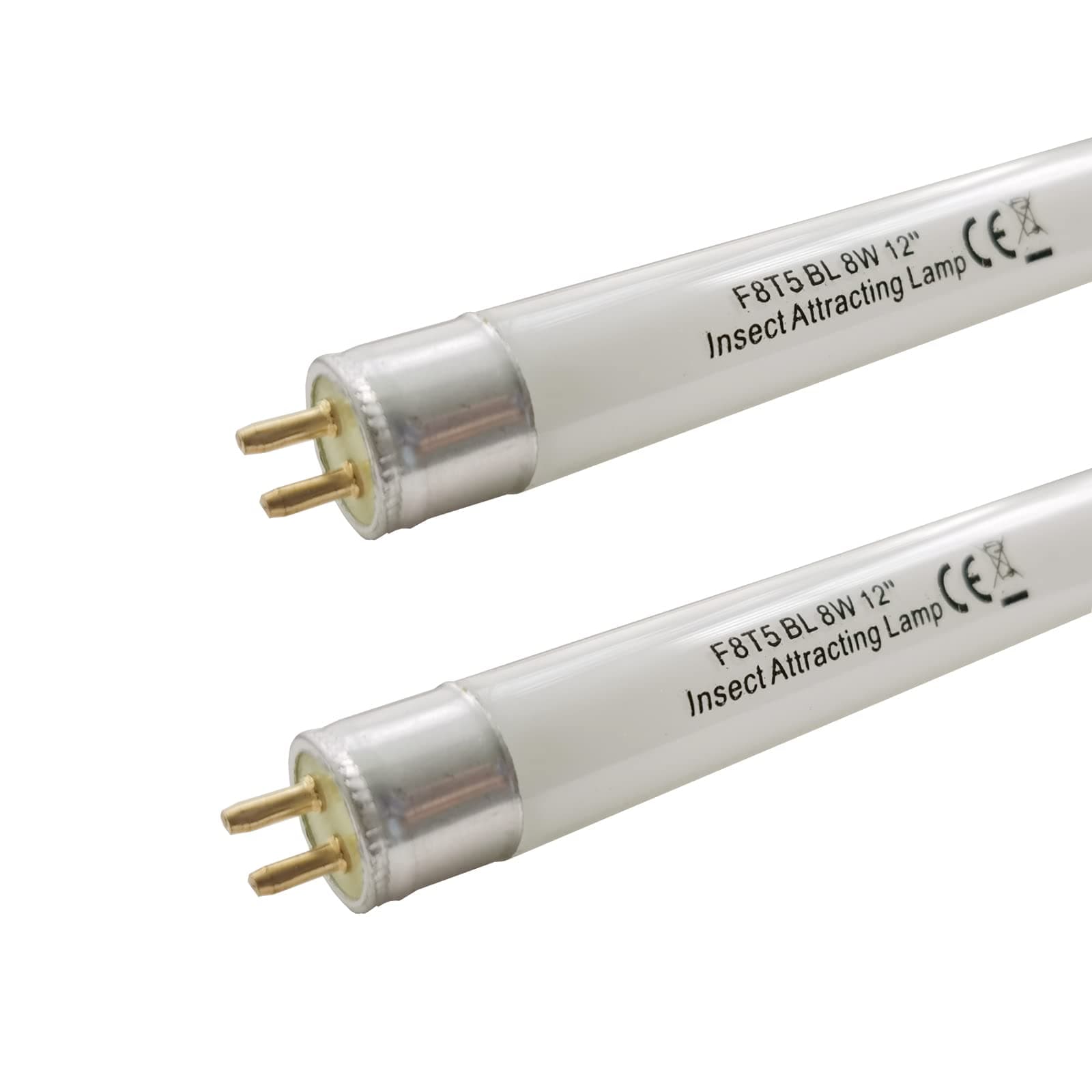 Flyercatch (2Pack) F8T5/BL 12 inch Replacement Black Blue Light Bulb, T5 F8W BL350nm Linear Fluorescent Blue Lamps Replacement for F10T5 BL368 Rohs