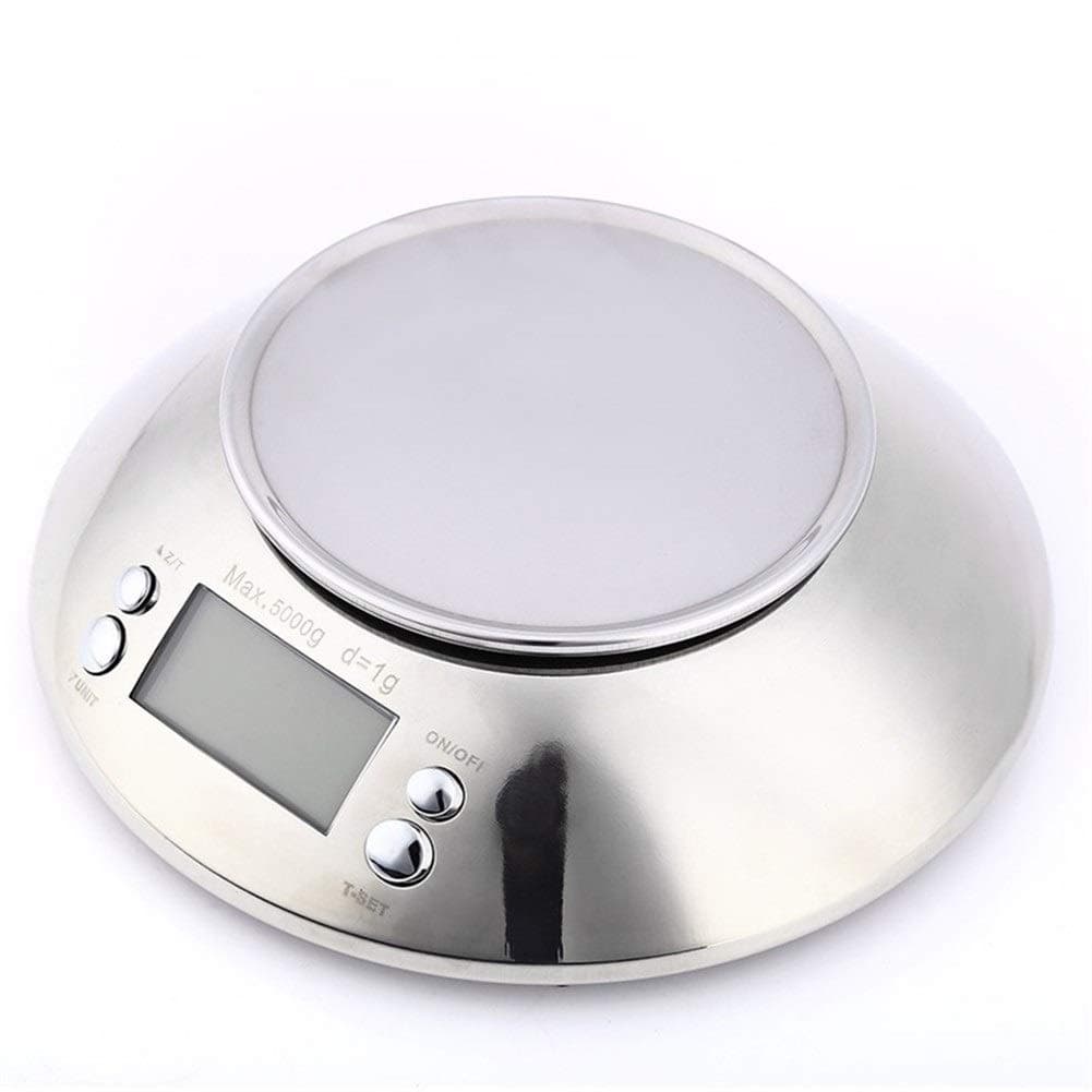 YIBANG-DIANZI Digital Kitchen Scale Digital Kitchen Scale 5kg/1g Accuracy Food Scale Stainless Steel Bowl 2.15L,Alarm Timer,Temperature,Backlight LCD Display High-precision Weighing Scales