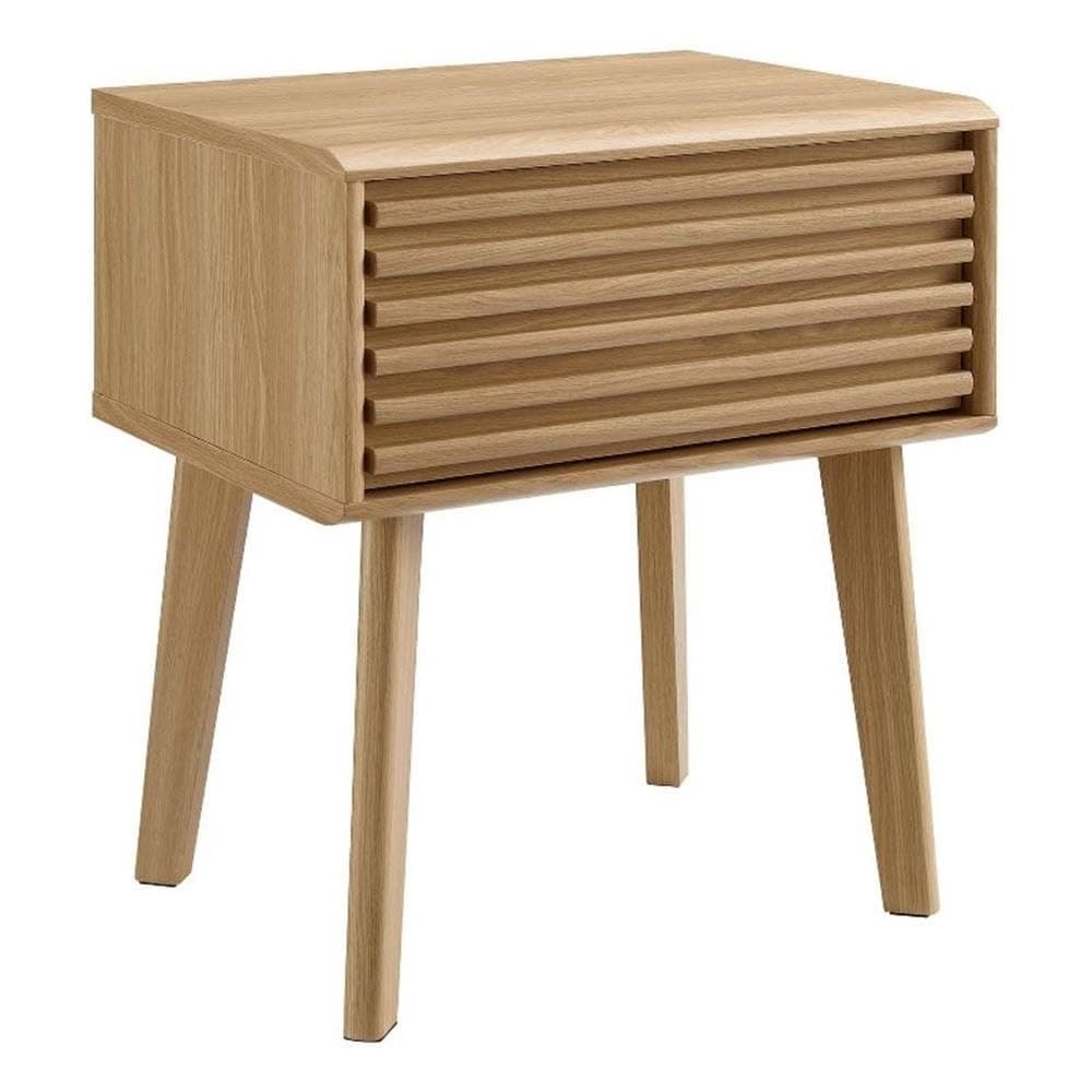Render Mid-Century Modern End Table or Nightstand in Oak