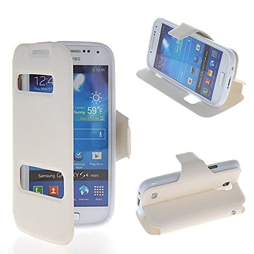 S4 mini Case, GETLAST [White] Beautiful 2 View Window Ultra Thin Flip Cover Folio Case For Samsung Galaxy S4 mini I9190
