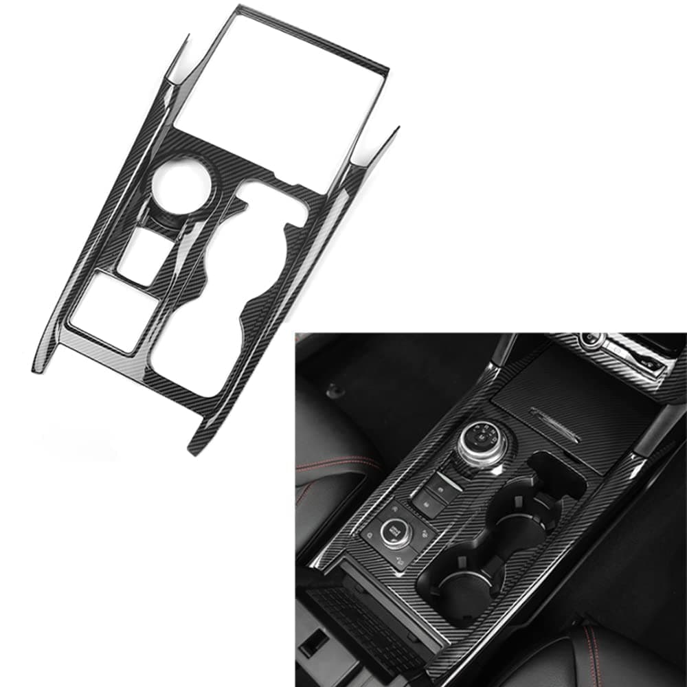 Gear Shift Cover Center Console Panel Trim Fit for Ford Explorer 2024 2023 2022 2020 2021, Carbon Fiber Pattern Interior Accessories, ABS Plastic Inner Trim, Set of 2
