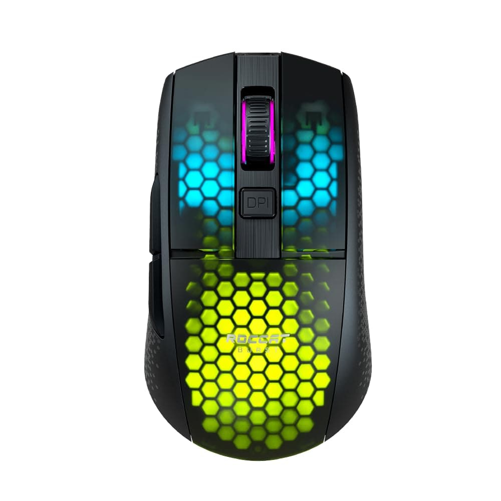 ROCCAT Burst Pro Air Wireless Gaming Mouse 2.4GHz/Bluetooth Black/Black Optical/19K/Optical Switch/Side Buttons/Lightweight 81g/PTFE/Reflex German Design