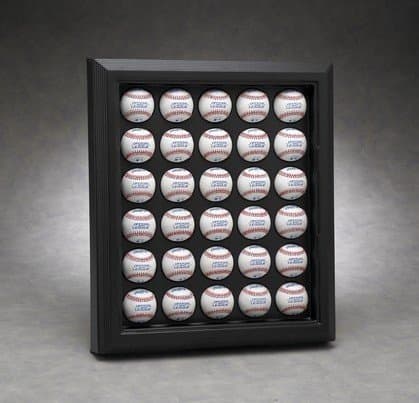 30 Baseball Baseball Display Case with Black Frame
