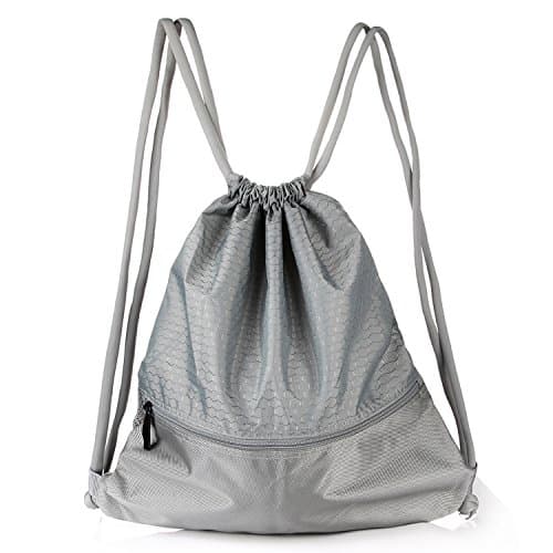VASKER Large Drawstring Bag Water Resistant Gym Sackpack with Pockets 5 Colors for Choice