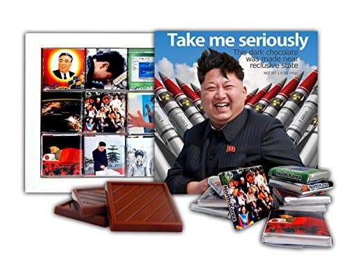 DA CHOCOLATE Cute Candy TAKE ME SERIOUSLY Chocolate Gift Set President of North Korea Kim Jong-un design 5x5in 1 box (Rockets)