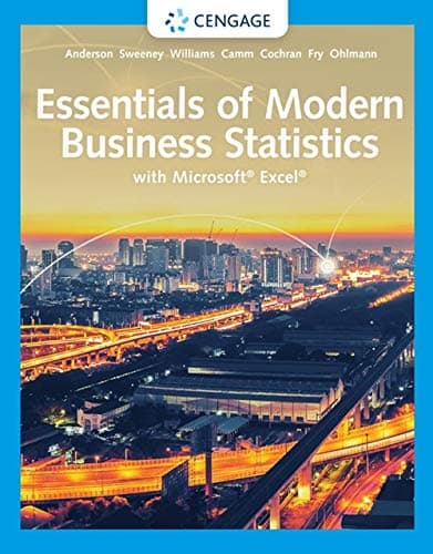 Essentials of Modern Business Statistics with Microsoft Excel (Mindtap Course List)