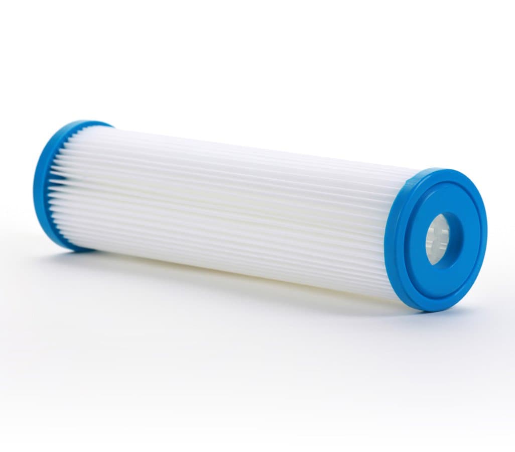 Hydronix SPC-25-1001 Polyester Pleated Filter 2.5" OD X 9 3/4" Length, 1 Micron