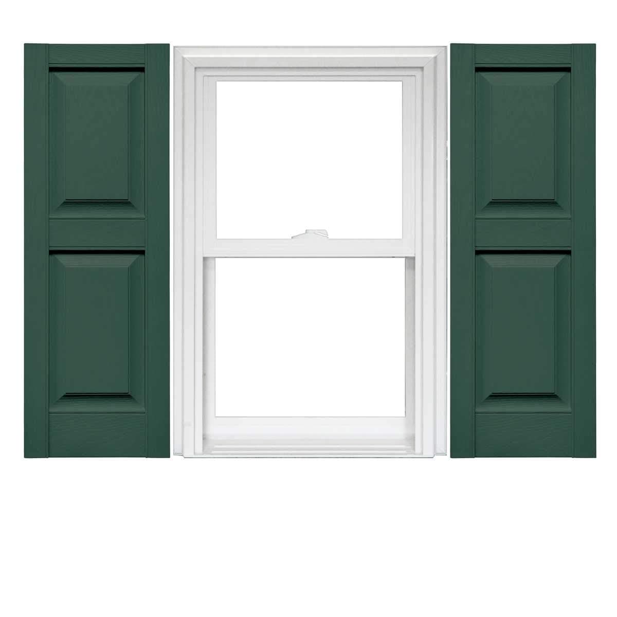 Mid America Raised Panel Vinyl Shutters (1 Pair) - 14.75 x 59 028 Forest Green
