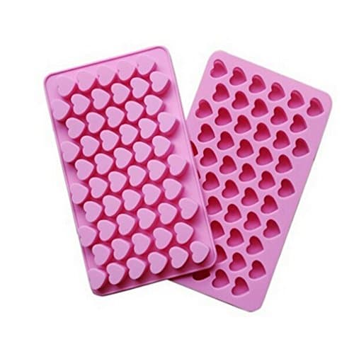 55 Mini Heart Shapes Silicone Soap Crayon Ice Cube Candy Decoration Chocolate Mold, Reusable Cake Mold