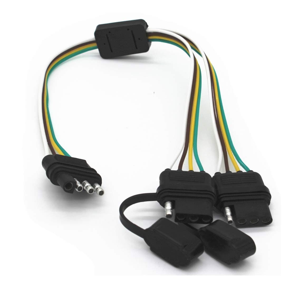 4 Way Y-Splitter Plug Universal for Tailgate Light Bar and Trailer Lights Plug & Play Adapter Extension Harness Wiring Plug 4 Pin Connectors