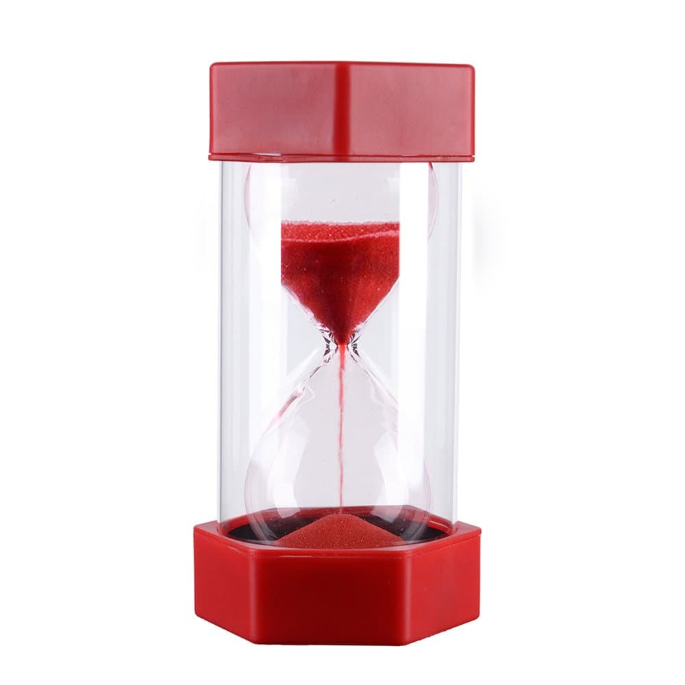 1 Minute Plastic Red Sand Timer Large Sandglass Hourglass Precise Sand Clock for Kids and Teens
