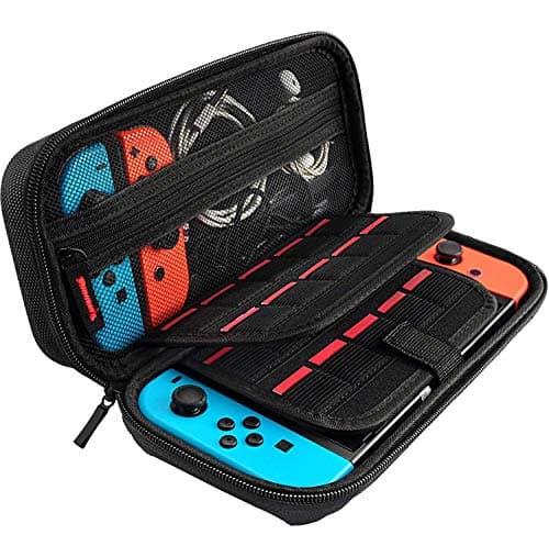 Nintendo Switch Case with Tempered Glass Screen Protector, 20 Game Cartridges, Hard Shell Travel Switch Carry Pouch for Nintendo Switch Console Accessories