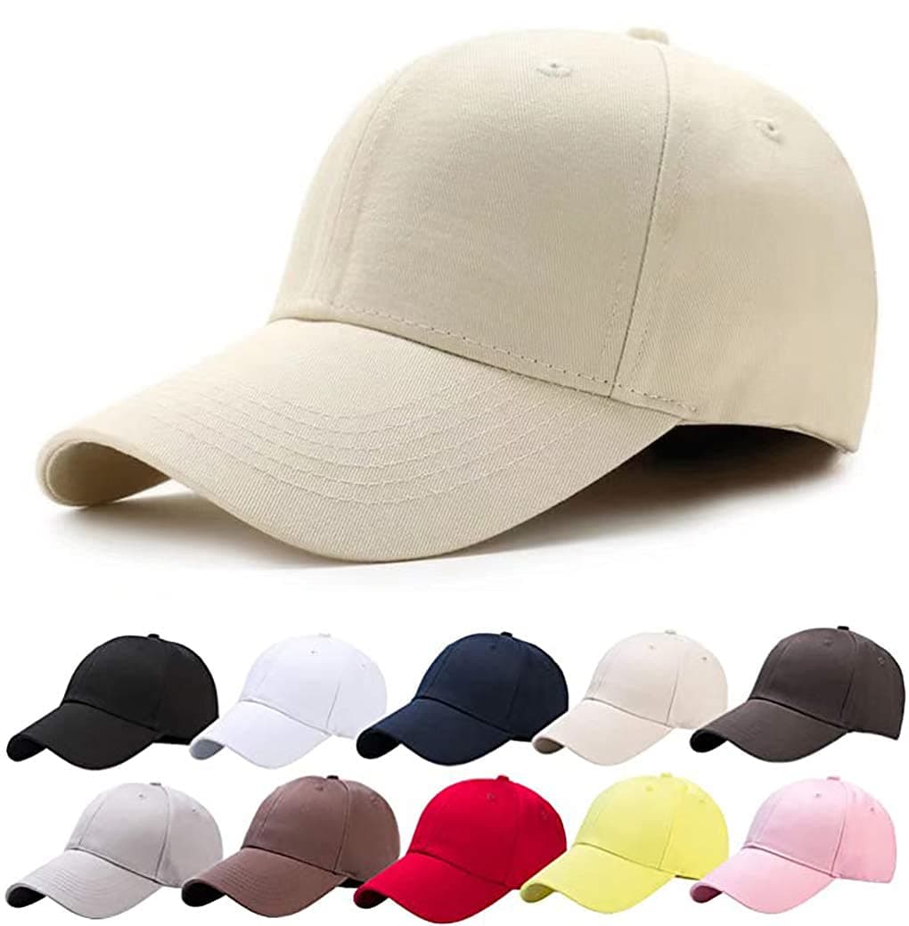 Baseball Cap Polo Style Classic 6 Panel Adjustable Sport Solid Sun Hat Unisex