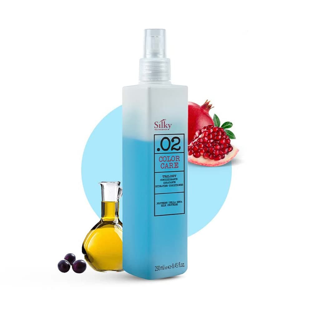 SILKY .02 TRILOGY HYDRATING CONDITIONER with Active Ingredients for UV Protection and Conditioning (250 ml)