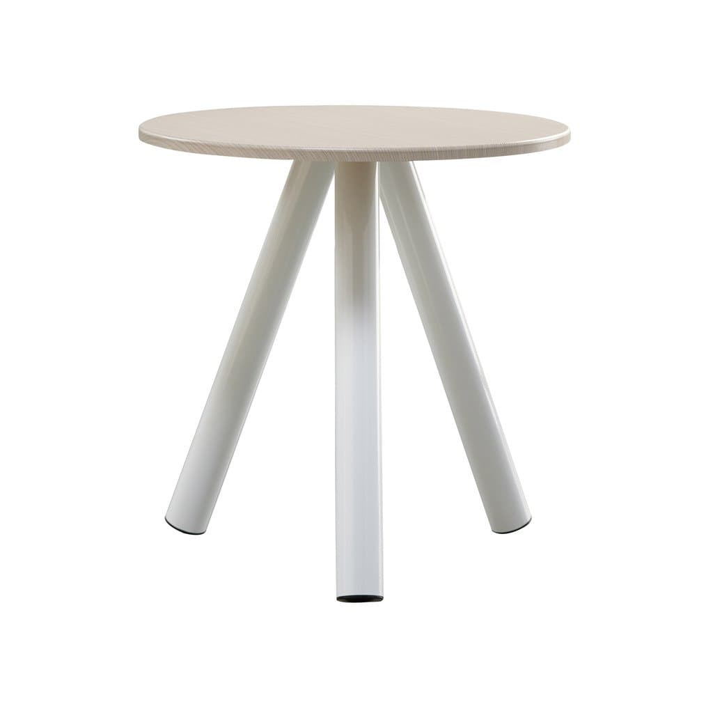 Sauder Soft Modern Side Table, L: 19.45" x W: 19.45" x H: 19.57", Artic White/Beige finish
