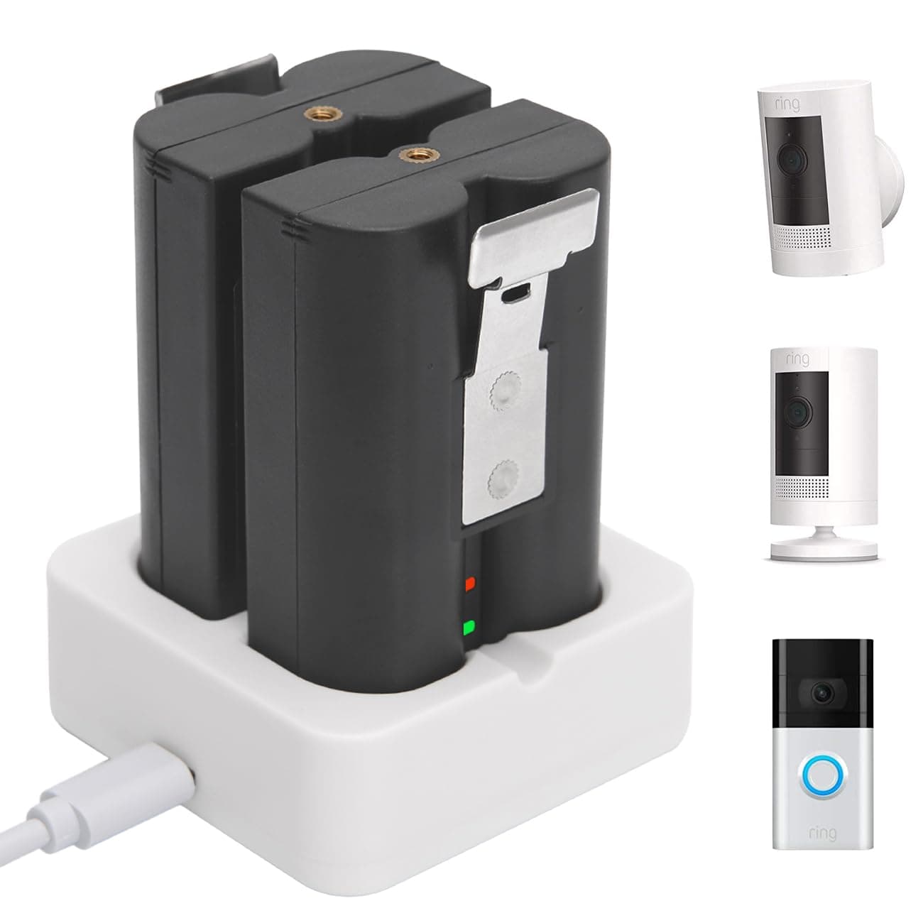 2-Pack 6040mAh Replacement Battery with Charger Station