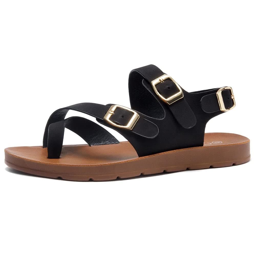 Herstyle Sure Thing Women's Open Toe Gladiator Flat Thong Sandals Fashion Greek Platform Low Wedge Shoes