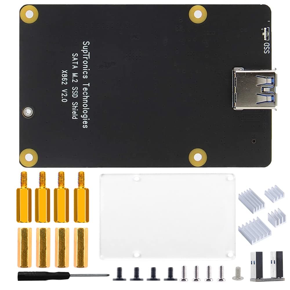 for Raspberry Pi 4,X862 V2.0 M.2 NGFF SATA SSD Storage expansion board with USB 3.1 connection Support Key-B 2280 SSD Only