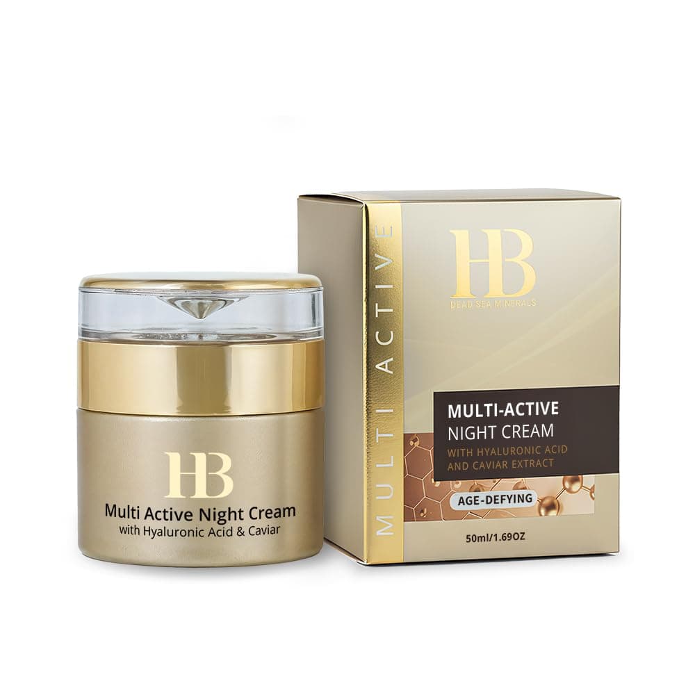 H&B Multi-Active Night Cream Anti-Aging Face Moisturizer for Women Hyaluronic Acid Caviar Extract