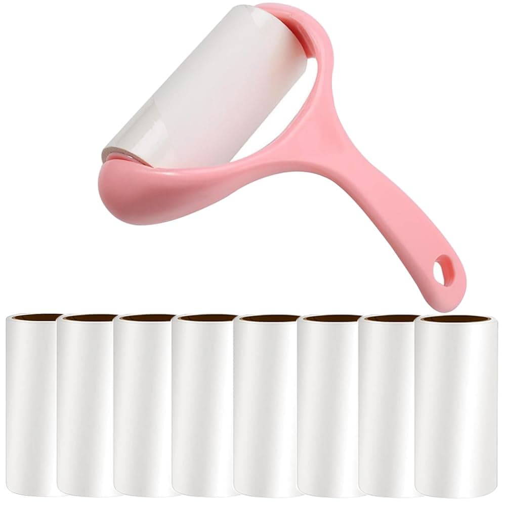 SWIHELP Lint Roller, 540 Sheets Manual Sticky Roller Sticky Dust Remover Hair Collector Dust Cleaner Brush for Clothes, Pet Dander.[1 Handle + 9 Parts of Rolls]