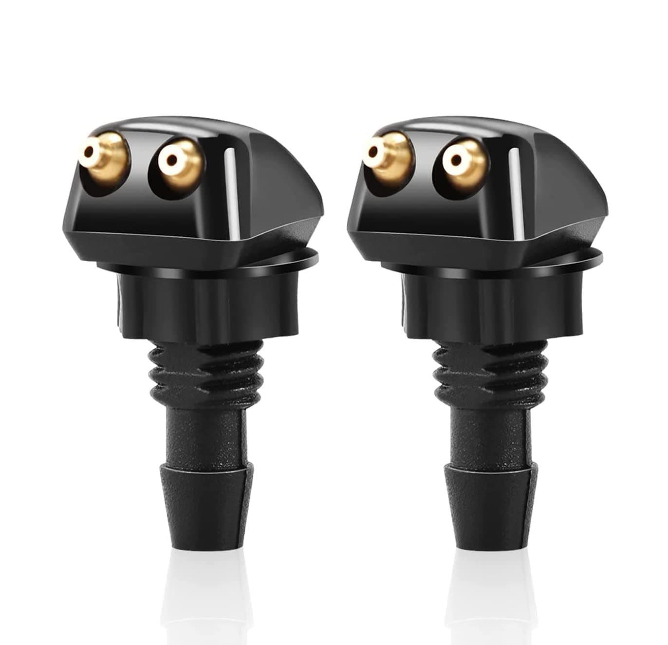 Ajxn Pack-2 Front Windshield Washer Nozzles, Windshield Washer Nozzle Replacement, Windshield Washer Nozzles Wiper Spray Fit for Most Cars (Black)