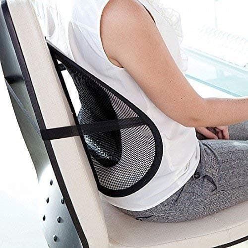 LUCKWIND Ventilation Back Rest with Lumbar Support Mesh Cushion Pad, Universal Back Lumbar Support Chairs for Office Chair, Home, Car, Seat to Relieve Pain (Set of 1)