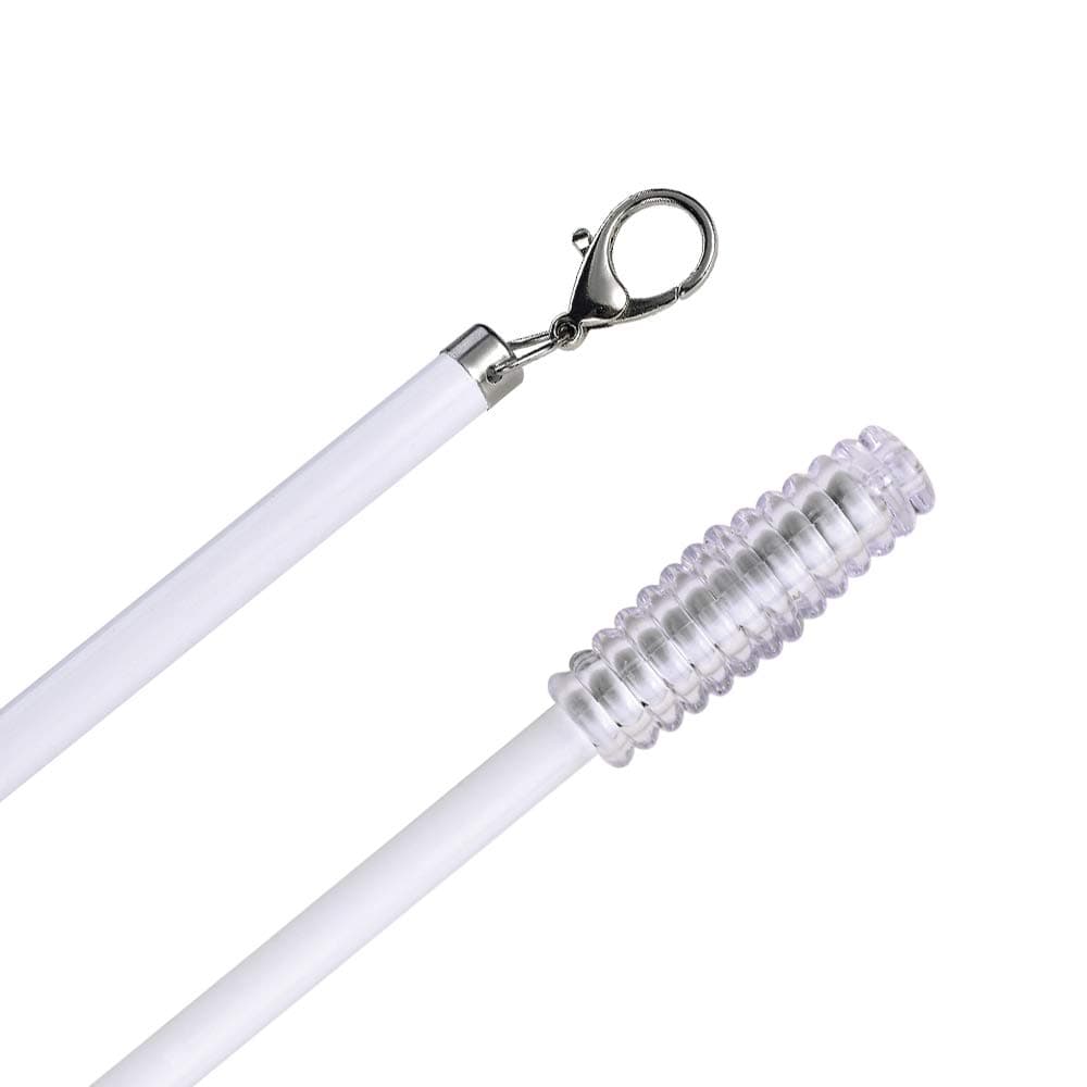 2 Pack White Curtain Pull Rod with Metal Snap Push Wand for Drapery and Grommet Curtains 1/2 Inch Wide (Aluminum-white, 40 Inch)